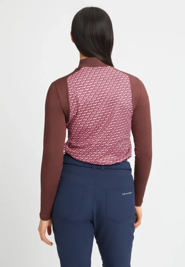 Ellie Brushed LS Top, Carmine Rose Retro Mono-Röhnisch Clearance