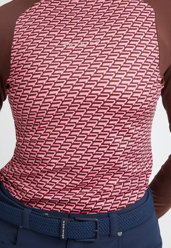 Ellie Brushed LS Top, Carmine Rose Retro Mono-Röhnisch Clearance